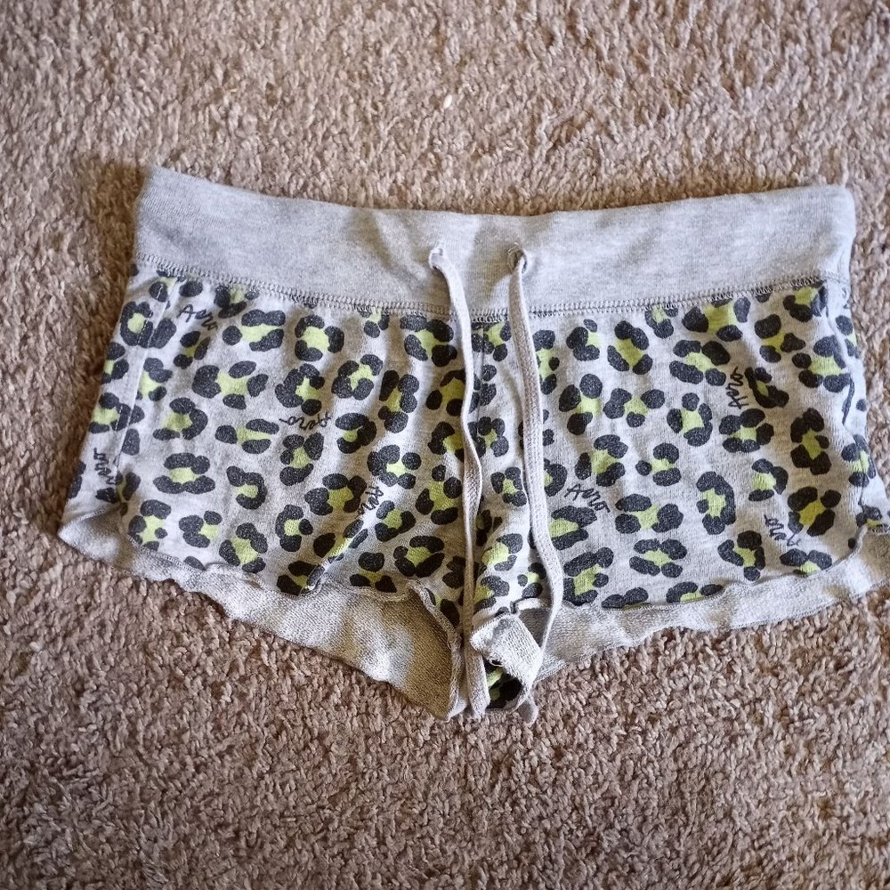 Aeropostale Green Leopard Print Grey Booty Shorts